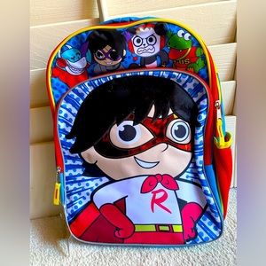 Adorable Ryan's World backpack with cape.